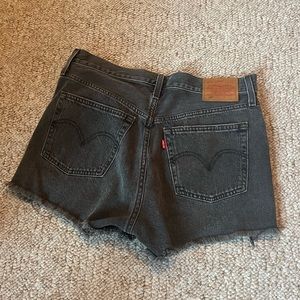 Levi’s 501 black high rise cut off shorts